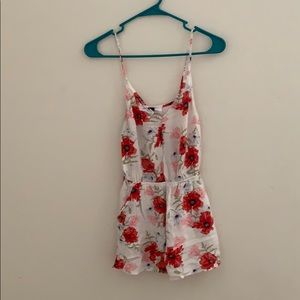 White, floral romper